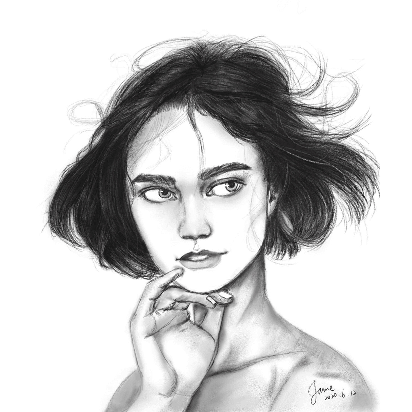 Colorful abstract portrait thumbnail