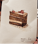 Painting postcard with floral motif