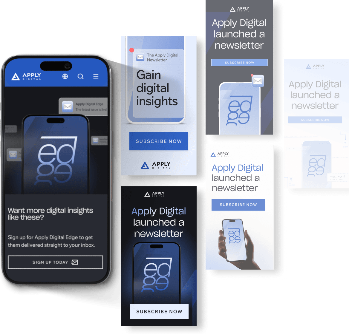 The Edge campaign visuals showing CTA and ABM creative
